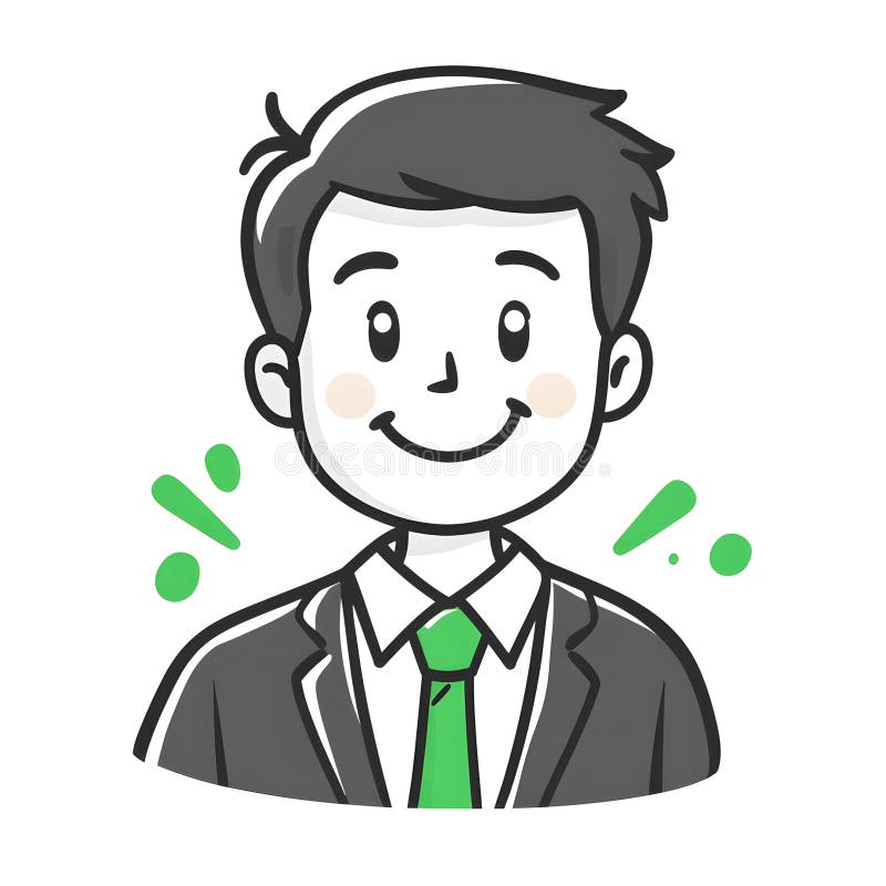 Hand-Drawn Illustration of Businessman Bright Idea Concept royalty free illustration