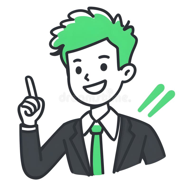 Hand-Drawn Illustration of Businessman Bright Idea Concept royalty free illustration