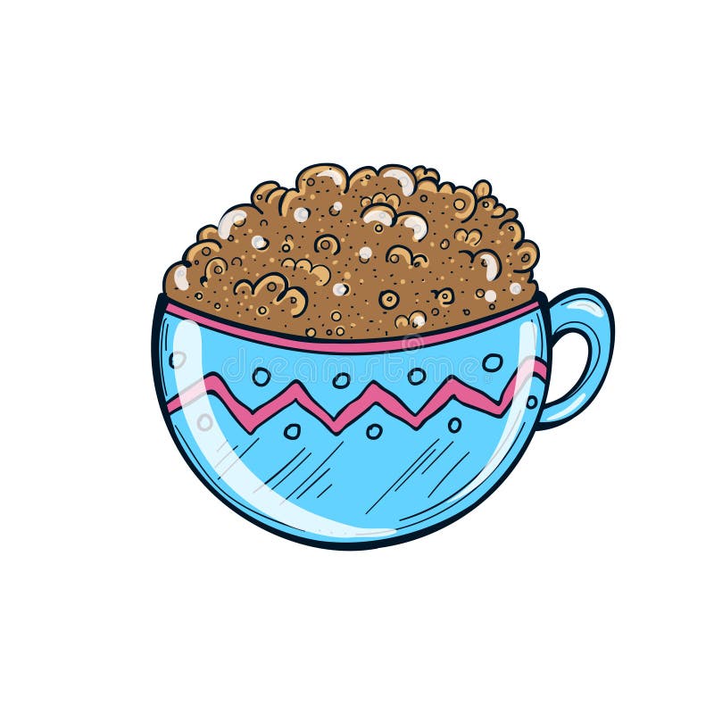 Hand Drawn Illustration of Coffee Cup. Milkshake. Vector royalty free illustration