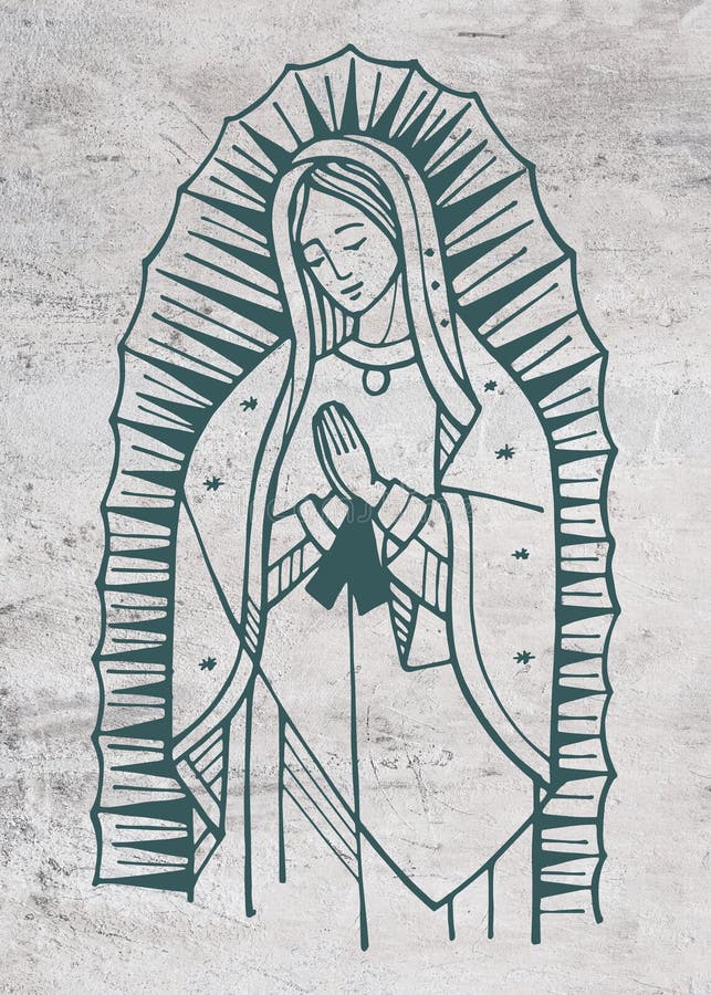 Hand Drawn Illustration of Guadalupe S Virgin.hand Drawn Illustration ...