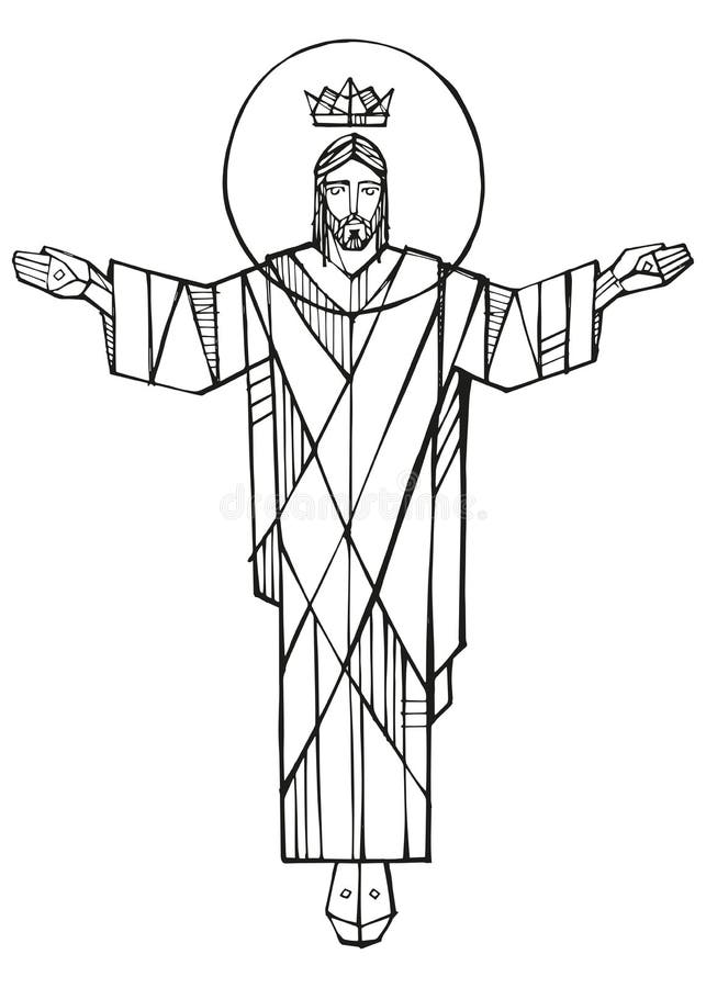 Hand Drawn Illustration of Jesus Christ Stock Vector - Illustration of ...