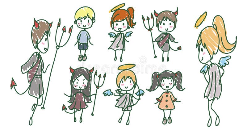 Angels and Devils vector illustration