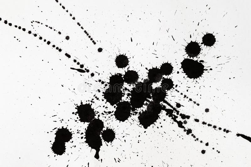 Hand Drawn Ink Blobs, Stains, Blots of Paint. Abstract Background Stock