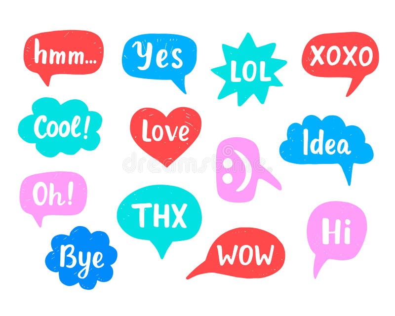 Most commonly used chat and online acronyms and abbreviations on a speech  bubble The acronyms included are wtf,brb,lol,imho,btw,  rotfl,fyi,thx,asap,omg,afk,bff,swak,lmao,2moro,2nite,l8r,dilligas,tmi, Stock vector