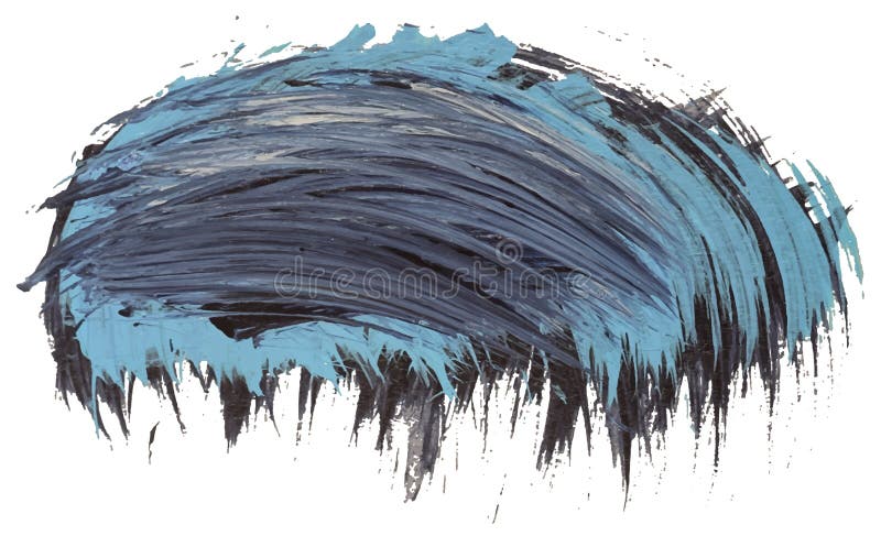 Hand drawn isolated acrylic cloud paint brush stripe with dirty blue colors stock illustration Hand drawn isolated acrylic cloud paint brush stripe with dirty blue colors stock illustration