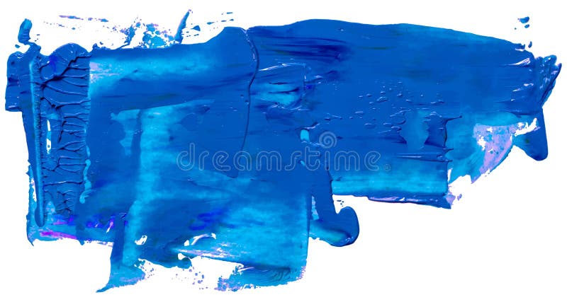 Hand Drawn Isolated Paintbrush Stripe with Dirty Blue Color Oil ...