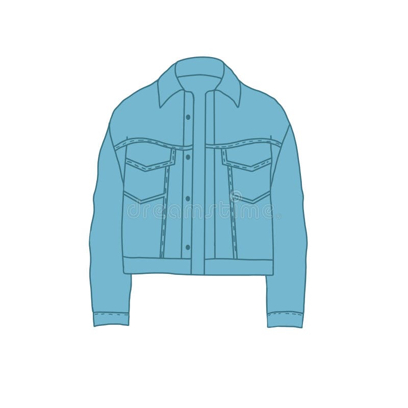 Mission Ich rechne damit sekundär denim jacket technical drawing ...