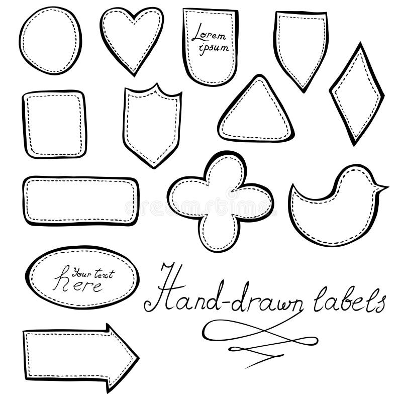 Hand Made Labels Vector Hand Drawn Stock Vector (Royalty Free) 573655216