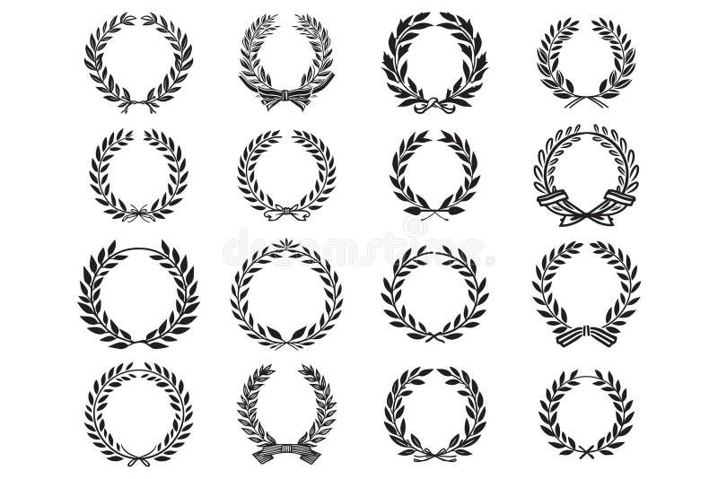 Hand Drawn leaf wreath in flat style royalty free illustration