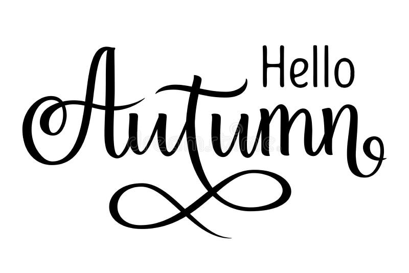 Hand Drawn Lettering Hello Autumn Stock Vector Illustration Of Font