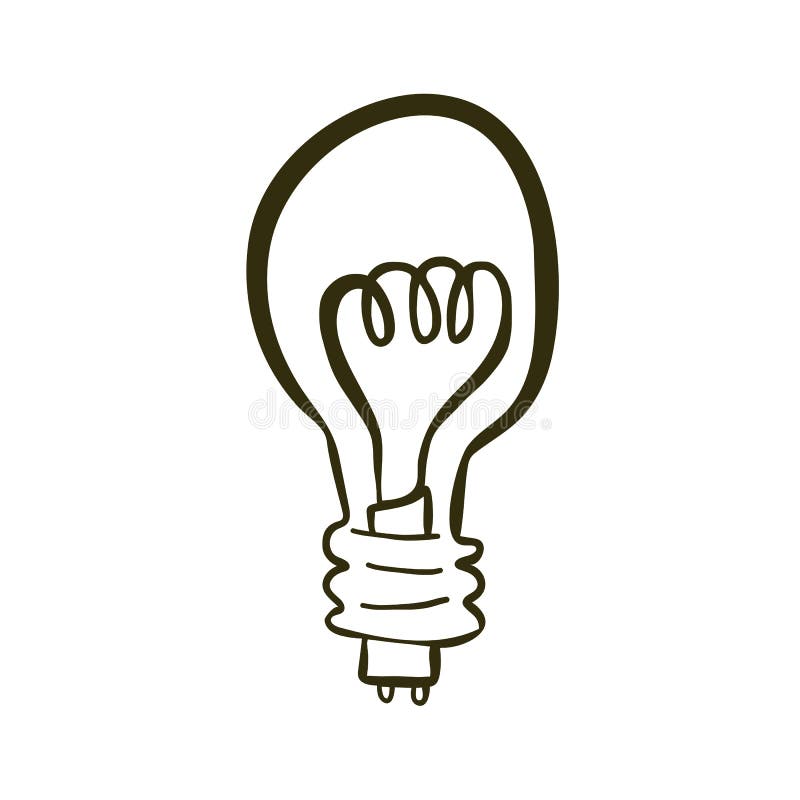 Hand drawn Light bulb vector illustration Hand drawn Light bulb vector illustration