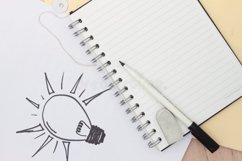 Hand-drawn light bulb stock photography