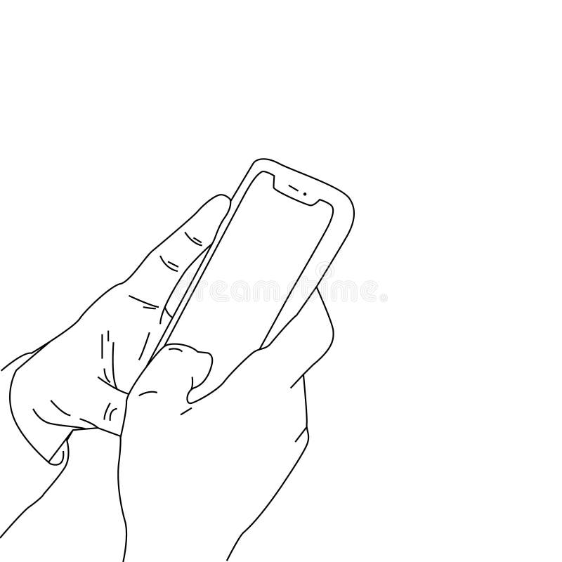 Hand drawn line art design chatting gesture stock illustration