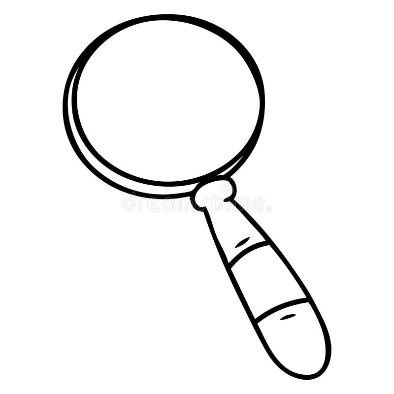 hand drawn line drawing doodle of a magnifying glass