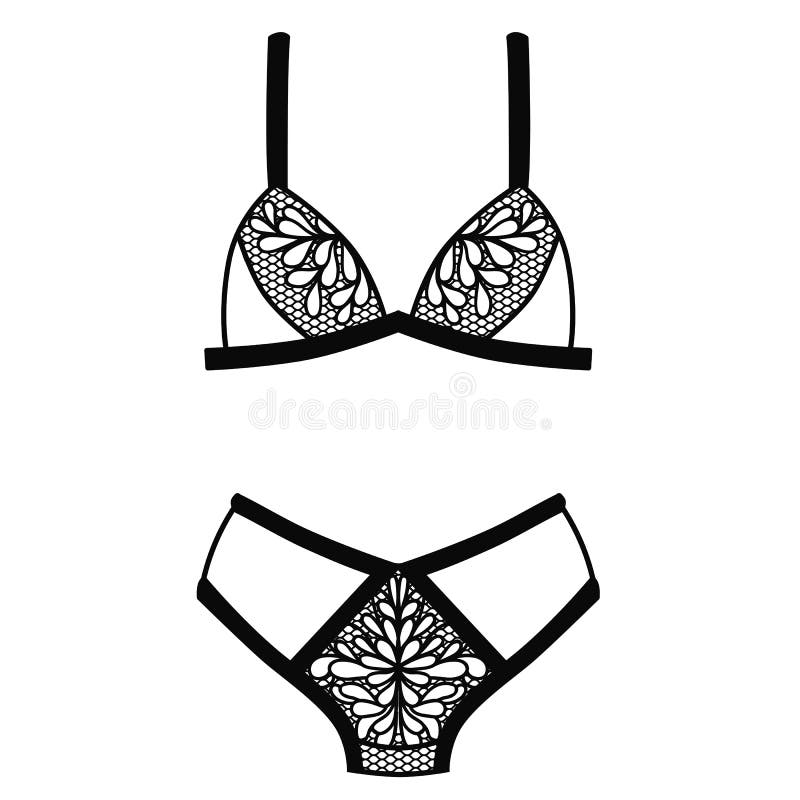 Hand Drawn Lingerie. Panty and Bra Set Stock Vector - Illustration of ...