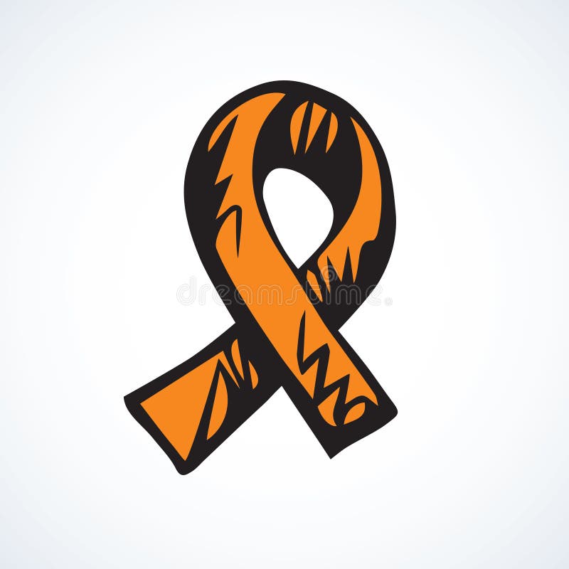 Black awareness ribbon sign orange icon on Vector Image