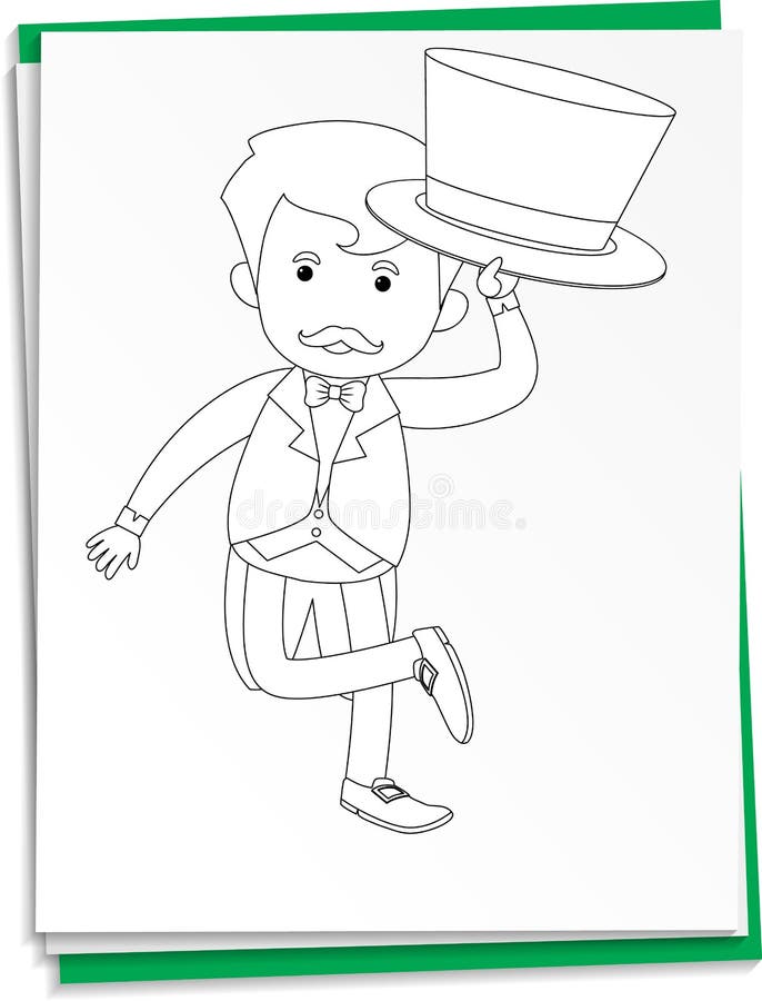 Hand Drawn Magician on Paper Stock Vector Illustration of pencil