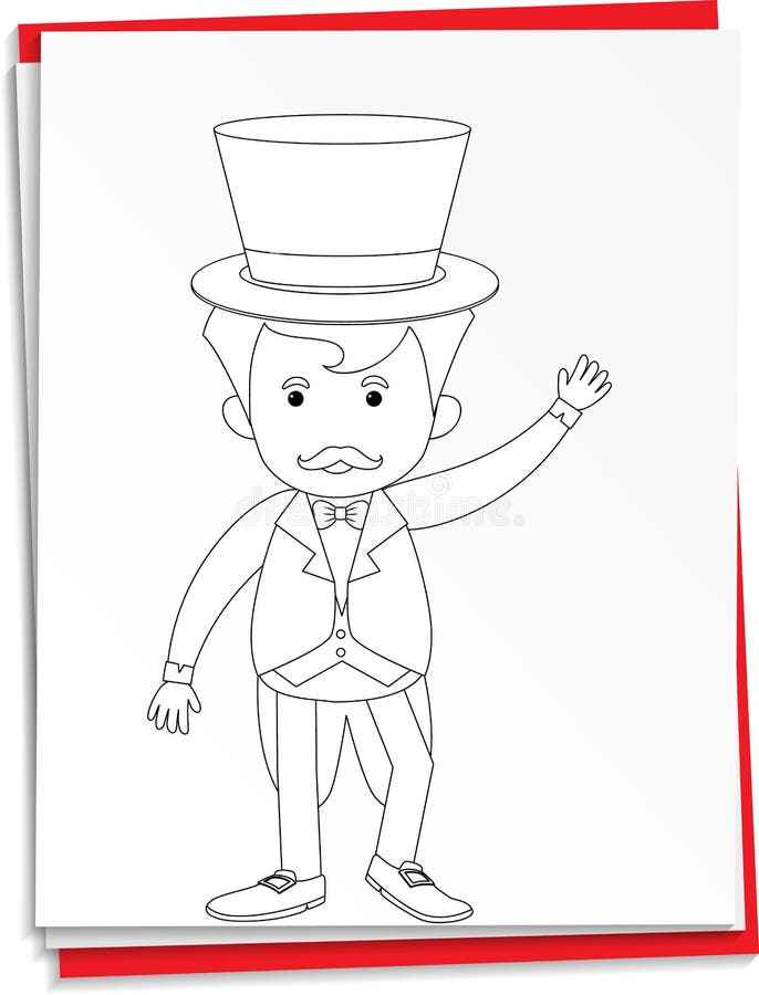 Hand Drawn Magician on Paper Stock Vector Illustration of learn