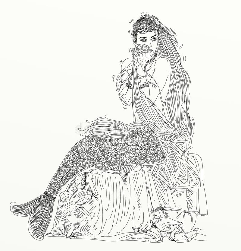 Mermaid on rock royalty free stock photos Mermaid on rock royalty free stock photos