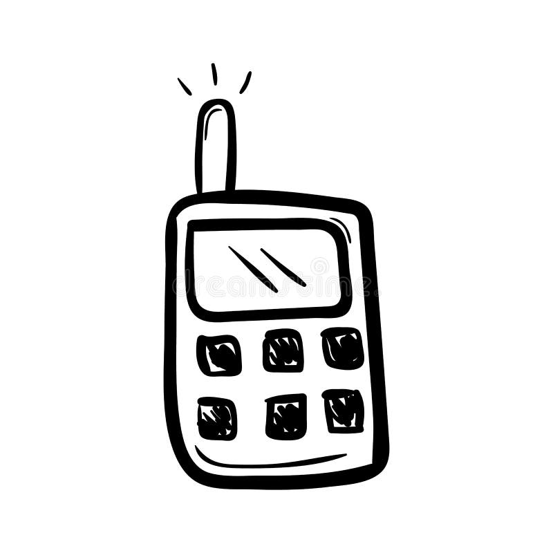 Download Hand Drawn Mobile Phone Doodle Icon. Hand Drawn Black ...