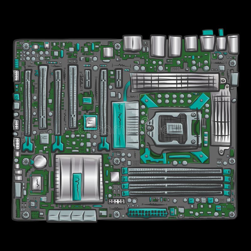 Draw and label motherboard