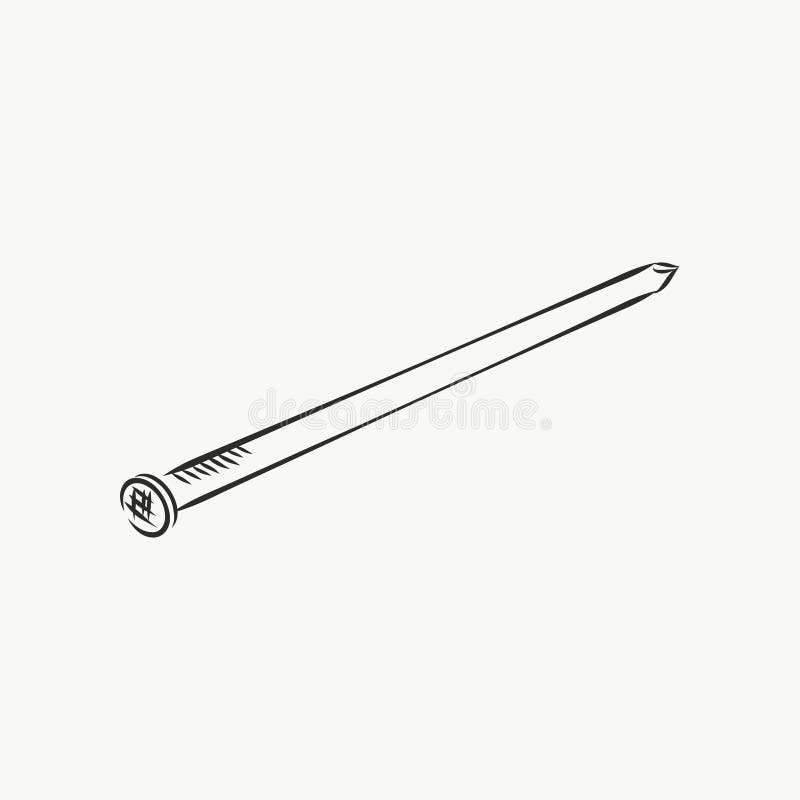 Realistic Metallic Nail Isolated On White Background. Iron Metal Hardware  Spike With Steel Pin Head Royalty Free SVG, Cliparts, Vectors, and Stock  Illustration. Image 171572461.