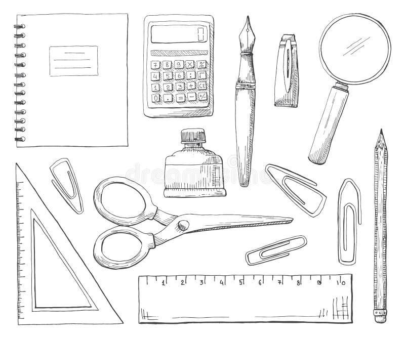 Pencil with eraser. Tool for drawing. Hand drawn sketch icon of school  stationery. Isolated vector illustration in doodle line style Stock Vector  Image & Art - Alamy