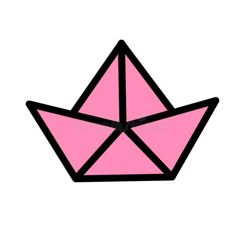 Hand drawn origami ship illustration royalty free illustration