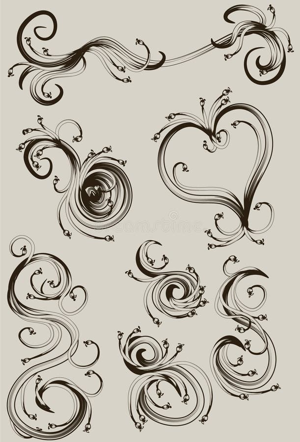 Hand drawn ornament collection stock illustration