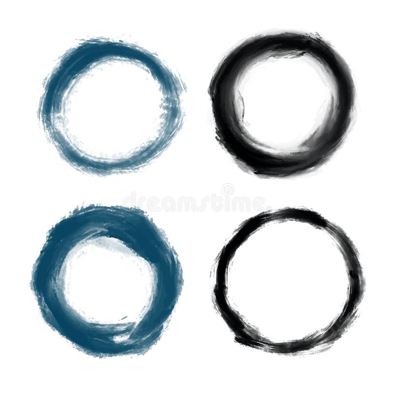 Hand drawn painted grunge circles vector illustration