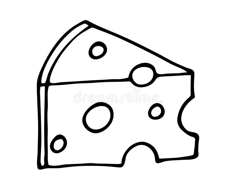 Hand Drawn of Part of Cheese Cartoon Doodle, Isolated on White Stock  Illustration - Illustration of slice, dairy: 159458401