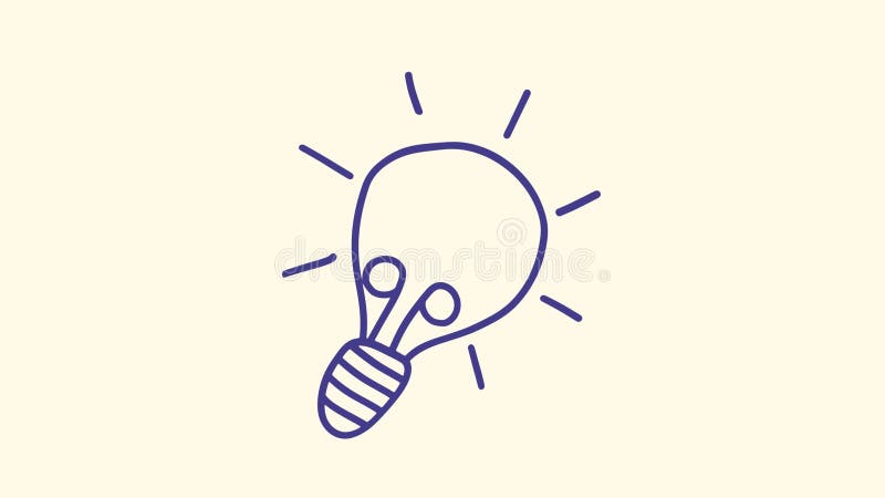 Hand-drawn pencil sketch animation of a light bulb icon vector illustration