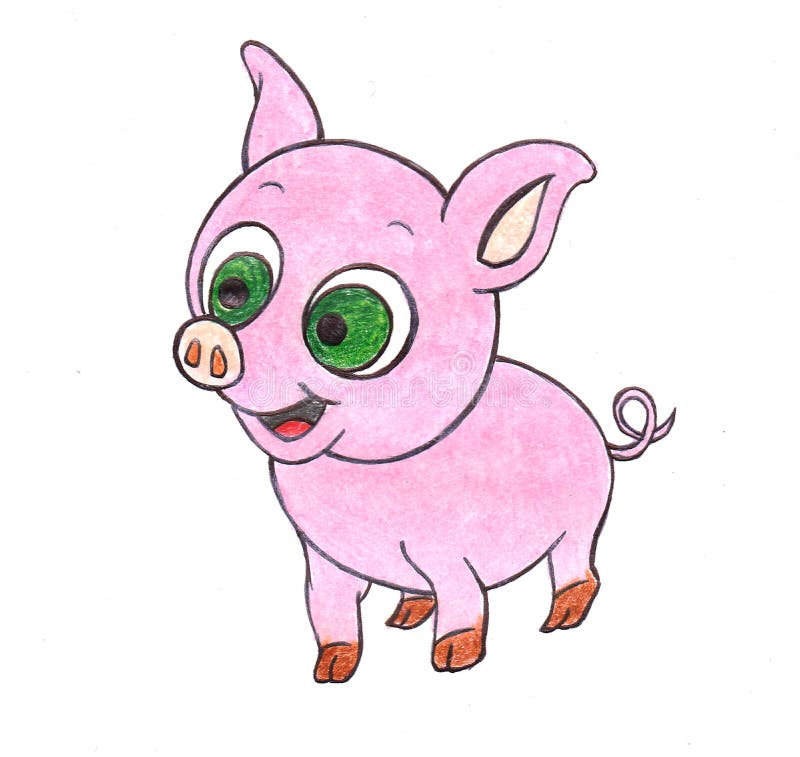 Hand Drawn Piglet  stock illustration Illustration of 