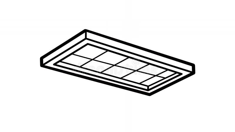 Rectangular Hand Drawn Tray with Grid Design on White Background Isolated, Sketch Style Illustration, Simple Black and vector illustration