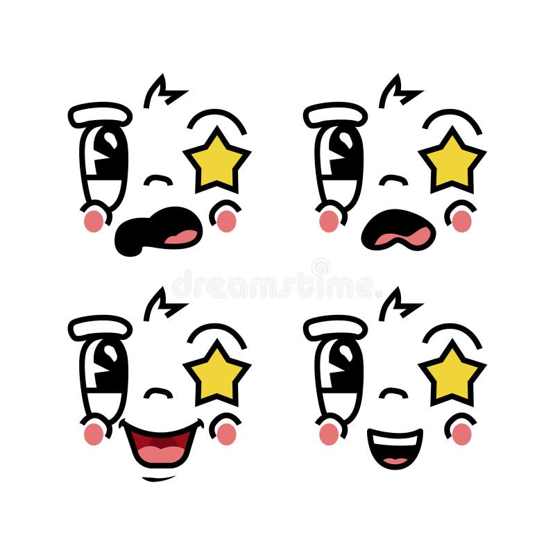 Hand drawn retro cartoon and comic expression character collection design royalty free illustration