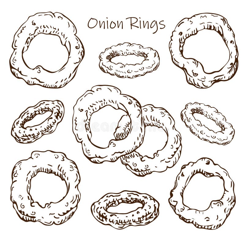 Fried onion rings isolated on white Stock Illustration by ©myviewpoint  #182010416
