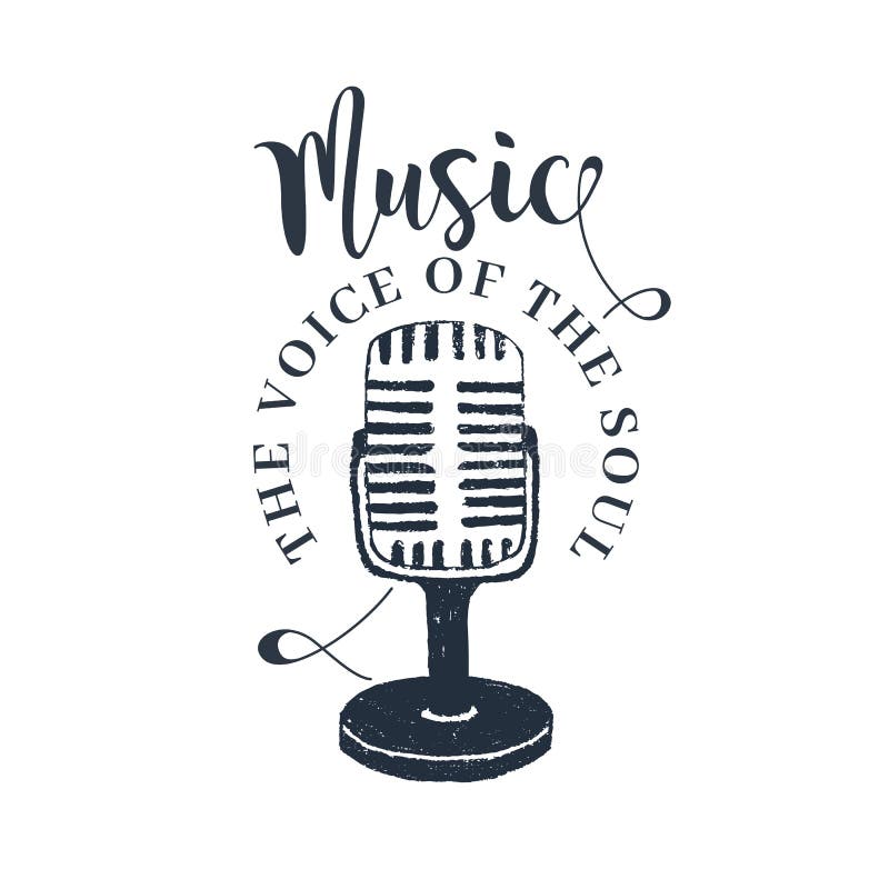 Hand drawn retro microphone vector illustration. vector illustration Hand drawn retro microphone vector illustration. vector illustration