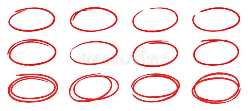 Hand drawn scribble marker circle and ovals line set, grunge frames with charcoal or rough pencil texture collection