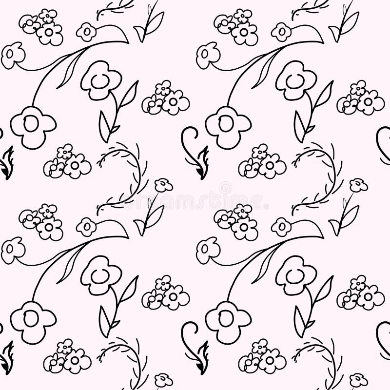 Download Hand Drawn Seamless Floral Pattern In Black And White Perfect For Printing Etc Stock Illustration Illustration Of Floral Vector 182791461