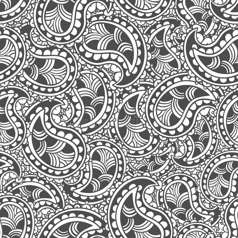 Hand Drawn Seamless Paisley Pattern. Doodle Style Stock Vector ...