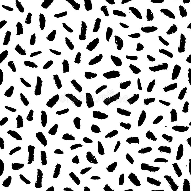 Hand drawn seamless strip spot pattern. Dry brush and rough edge vector illustration