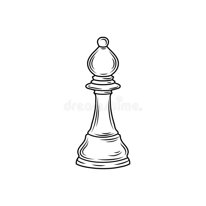 Chess game piece scribble Royalty Free Vector Image