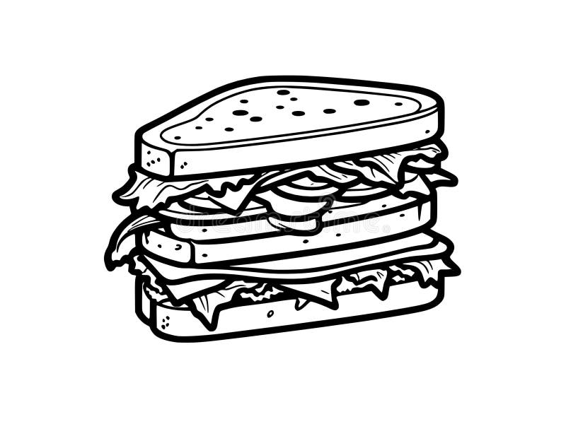 Hand drawn sketch of burger stock illustration