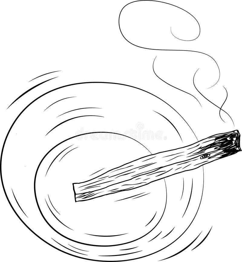 Hand drawn sketch doodle vector illustration of incense balm Palo Santo Mondo Bulnesia sarmientoi tree holy wood