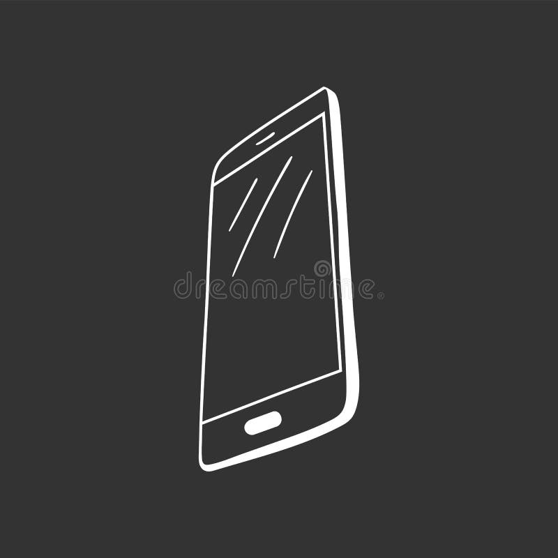 Hand Drawn Sketch of Mobile Phone, Mockups Stock Vector Illustration