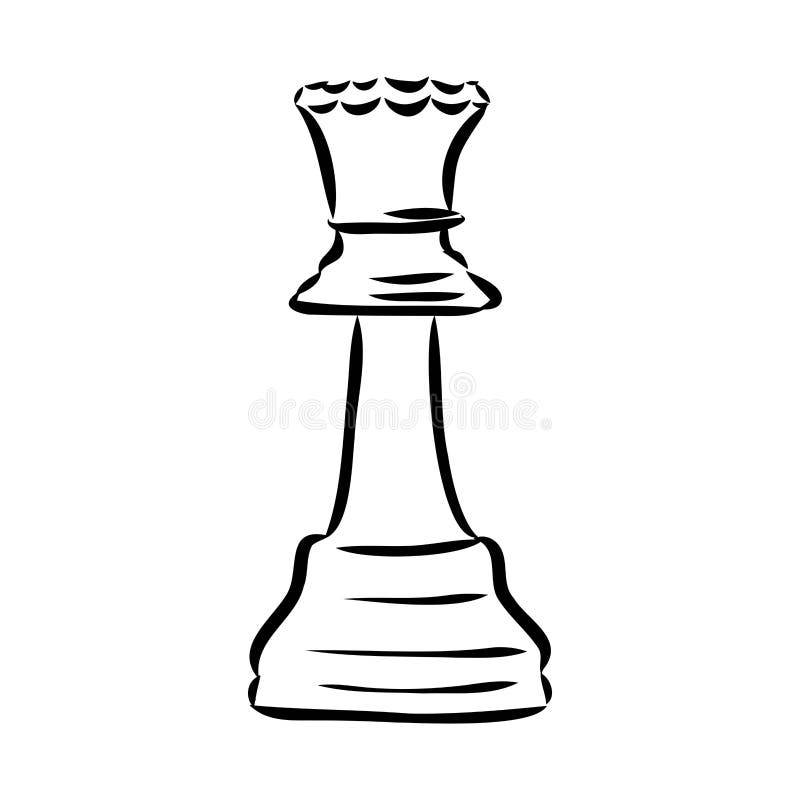 Hand-drawn sketch set of Chess pieces on a white background. Chess