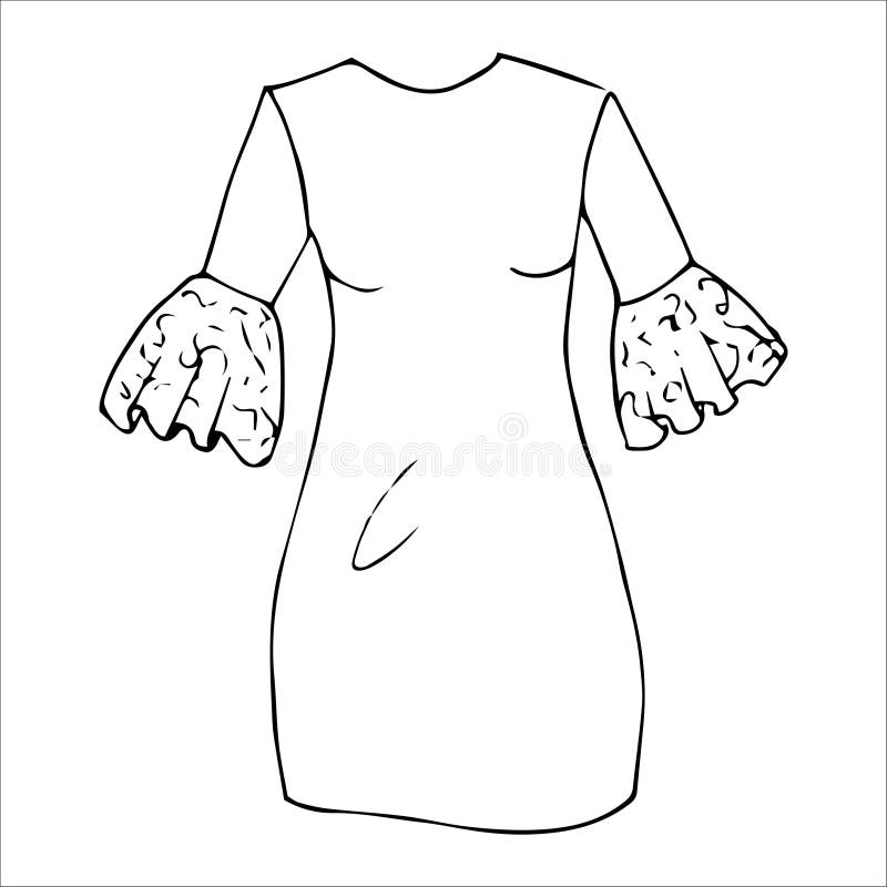 Vector mini dress fashion CAD, woman bodycon sleeveless dress technical  drawing, slim fit strapless dress with gathering template, sketch, flat.  Jersey fabric dress with front, back view, white Stock Vector | Adobe