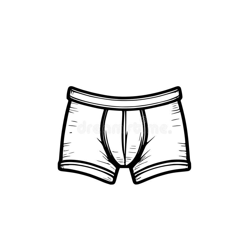 Hand drawn sketch of underwear stock illustration
