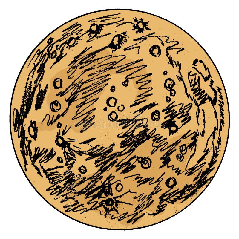 Hand Drawn, Sketch, Vector Illustration of Jupiter Stock Illustration