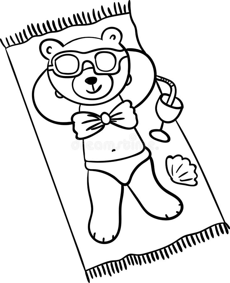 Summer sunbathe card stock illustration Illustration of 